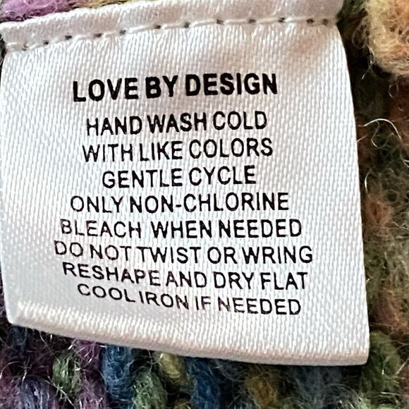 Rainbow Space Dye Wool Blend Sweater Womens XL Cozycore Cabincore Cottage Retro - Picture 6 of 8